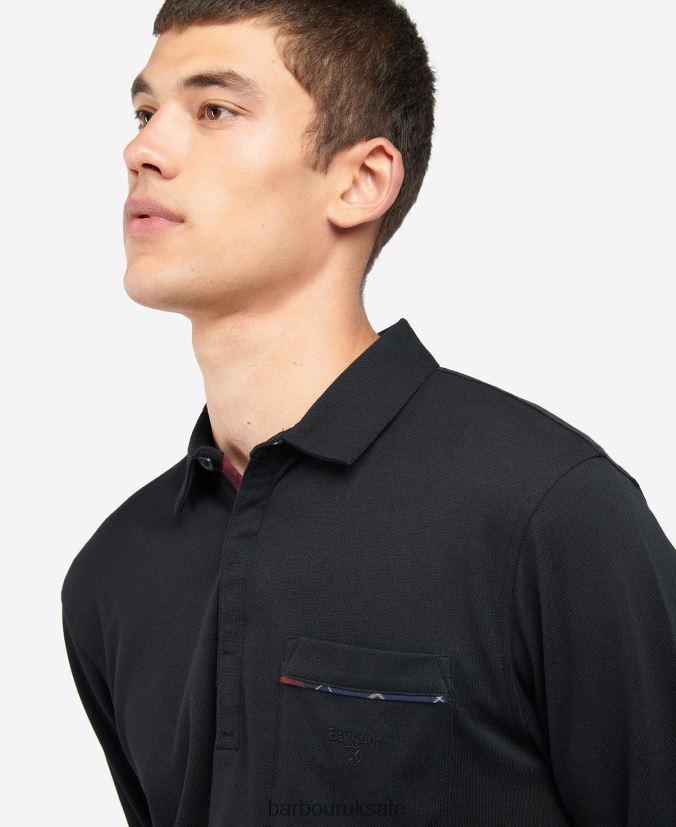 Adie Long Sleeve Polo Shirt Barbour Men R08LB6678 Clothing Dk Bordeaux