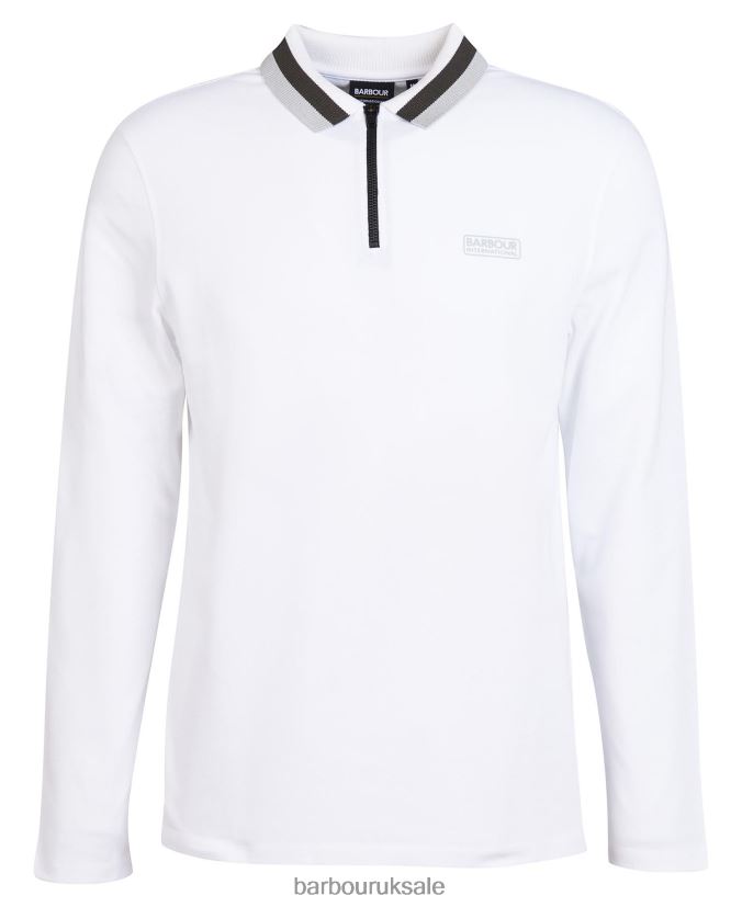 Adisham Long Sleeve Polo Shirt Barbour Men R08LB6741 Clothing White