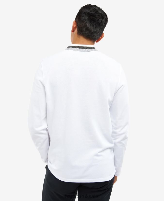 Adisham Long Sleeve Polo Shirt Barbour Men R08LB6741 Clothing White
