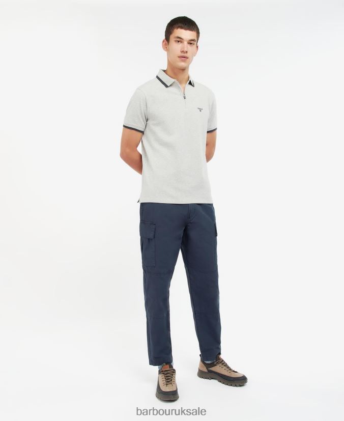Beaumont Zip Polo Shirt Barbour Men R08LB6727 Clothing Classic Navy