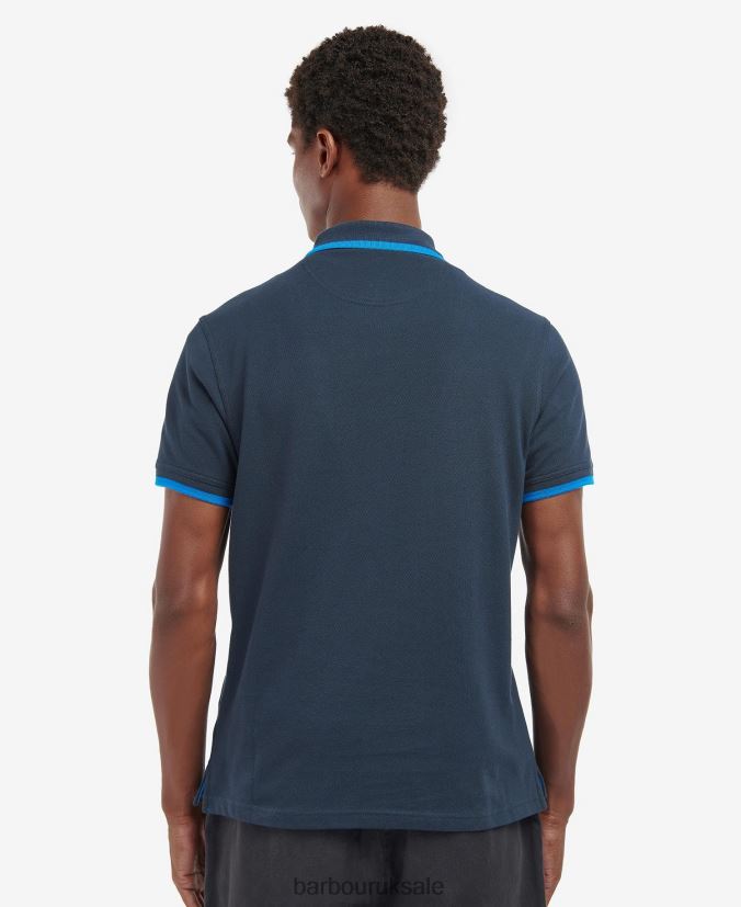 Beaumont Zip Polo Shirt Barbour Men R08LB6735 Clothing Classic Navy
