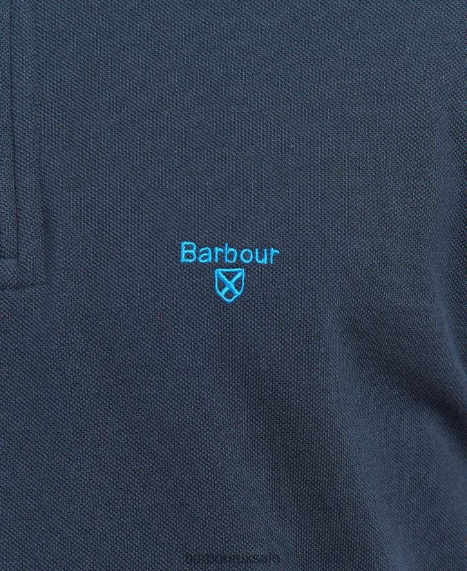 Beaumont Zip Polo Shirt Barbour Men R08LB6735 Clothing Classic Navy