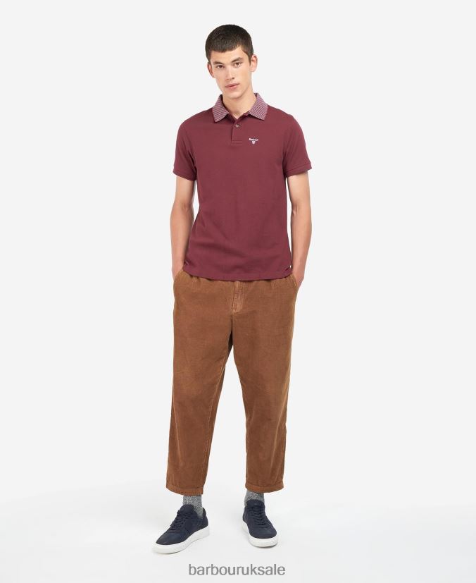 Bothain Polo Shirt Barbour Men R08LB6708 Clothing Dk Bordeaux