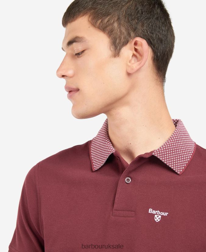 Bothain Polo Shirt Barbour Men R08LB6708 Clothing Dk Bordeaux