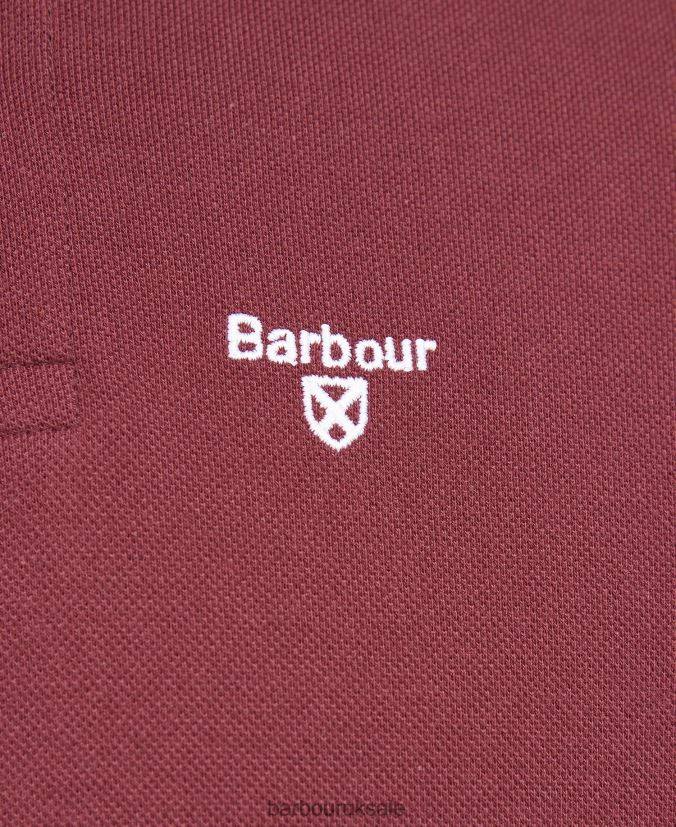 Bothain Polo Shirt Barbour Men R08LB6708 Clothing Dk Bordeaux