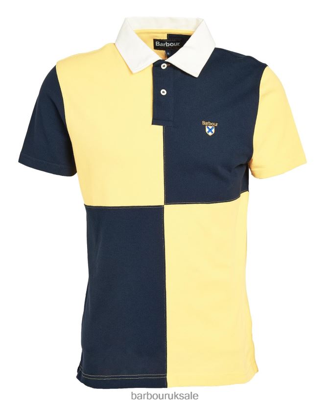 Clarendon Panelled Polo Shirt Barbour Men R08LB6637 Clothing Classic Navy