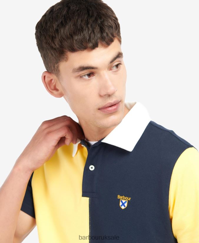 Clarendon Panelled Polo Shirt Barbour Men R08LB6637 Clothing Classic Navy