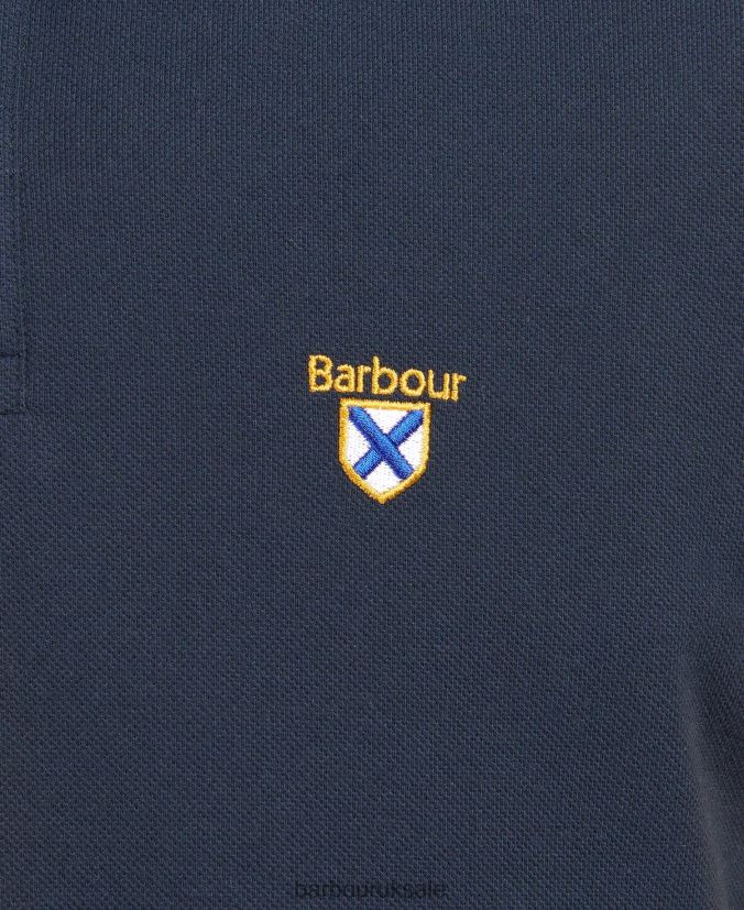 Clarendon Panelled Polo Shirt Barbour Men R08LB6637 Clothing Classic Navy