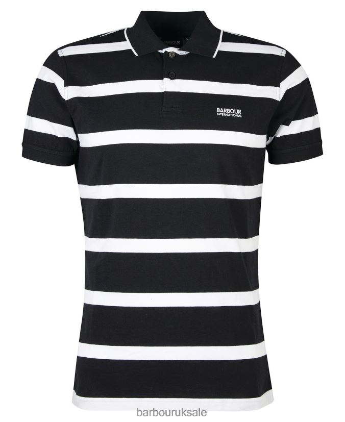 Cobain Striped Polo Shirt Barbour Men R08LB6692 Clothing Blue Horizon/White