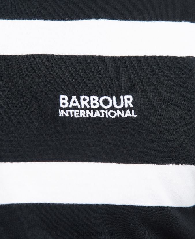 Cobain Striped Polo Shirt Barbour Men R08LB6692 Clothing Blue Horizon/White