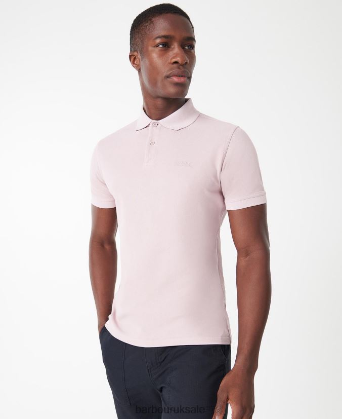 Essential Garment Dye Polo Shirt Barbour Men R08LB6691 Clothing Dusk Pink