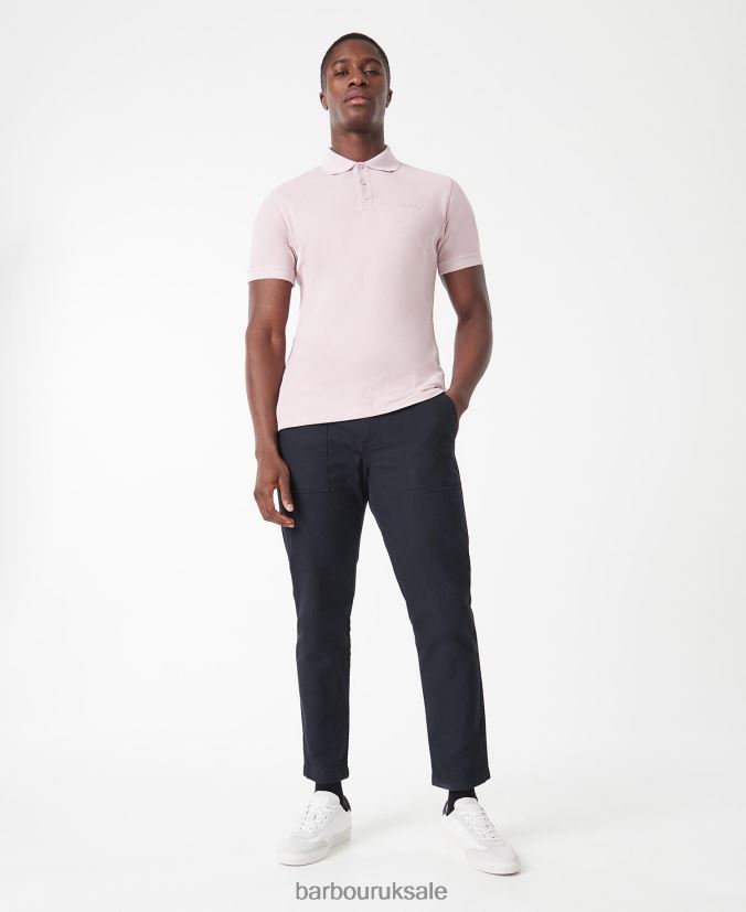 Essential Garment Dye Polo Shirt Barbour Men R08LB6691 Clothing Dusk Pink