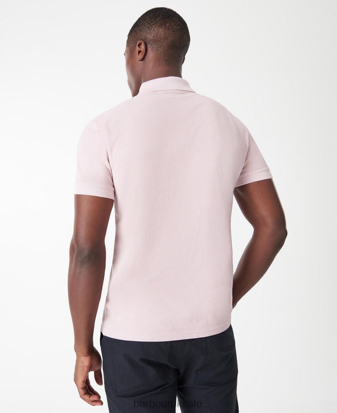 Essential Garment Dye Polo Shirt Barbour Men R08LB6691 Clothing Dusk Pink