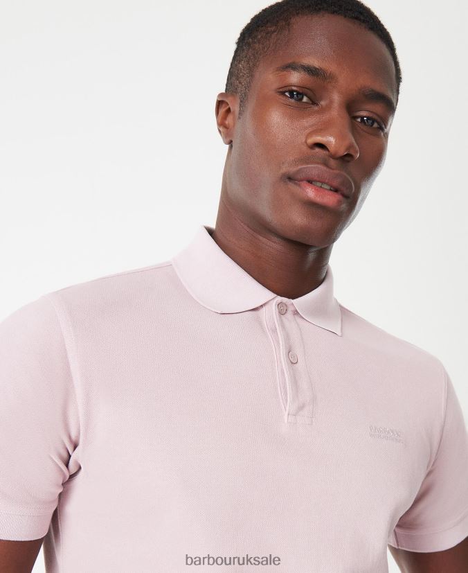 Essential Garment Dye Polo Shirt Barbour Men R08LB6691 Clothing Dusk Pink