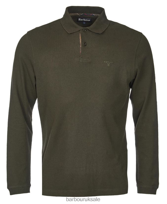 Essential Langarmshirt Sports Barbour Men R08LB6552 Clothing Forest