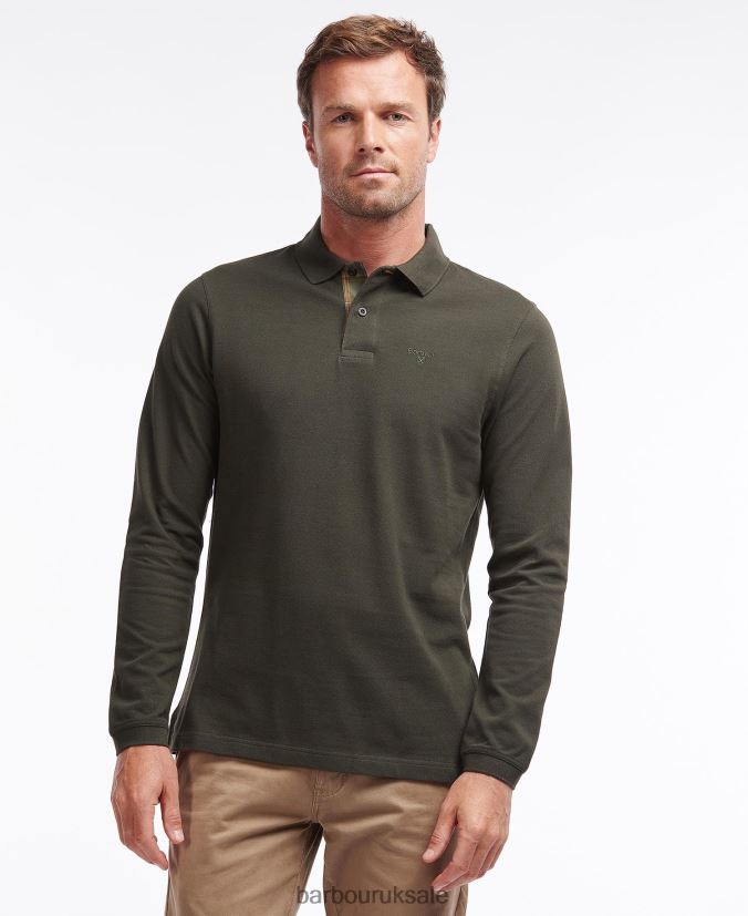 Essential Langarmshirt Sports Barbour Men R08LB6552 Clothing Forest