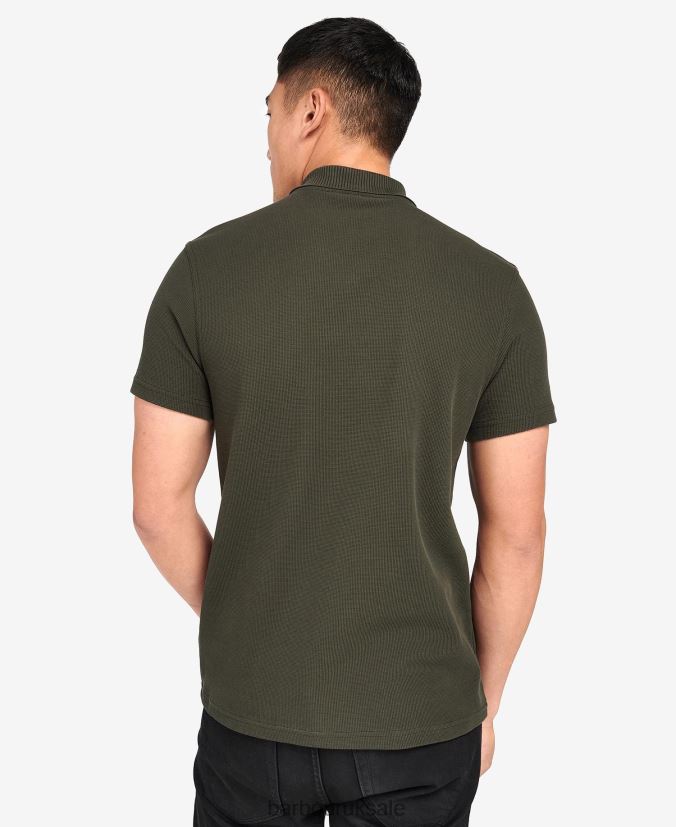 Gauge Zip Polo Shirt Barbour Men R08LB6610 Clothing Forest