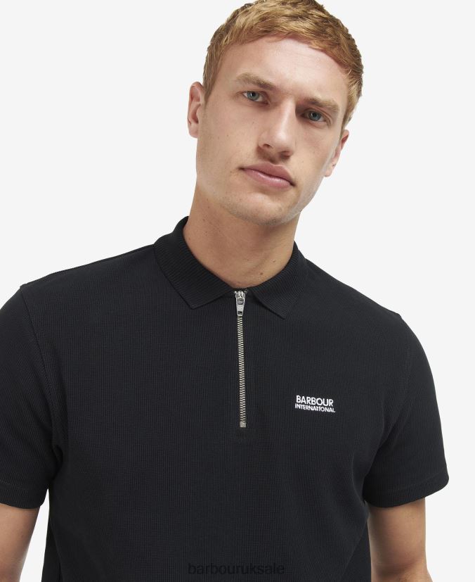 Gauge Zip Polo Shirt Barbour Men R08LB6665 Clothing Forest