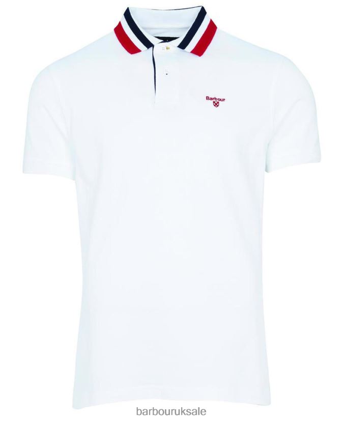 Hawkeswater Tipped Polo Shirt Barbour Men R08LB6635 Clothing Powder Blue