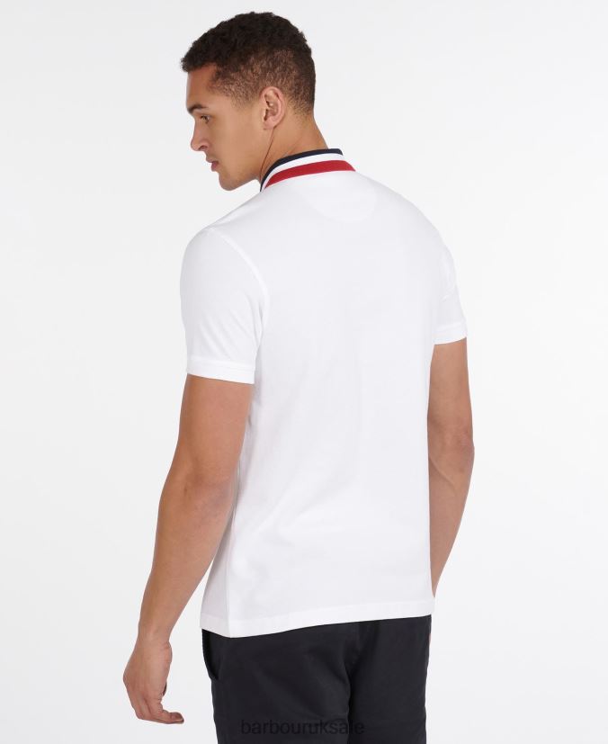 Hawkeswater Tipped Polo Shirt Barbour Men R08LB6635 Clothing Powder Blue