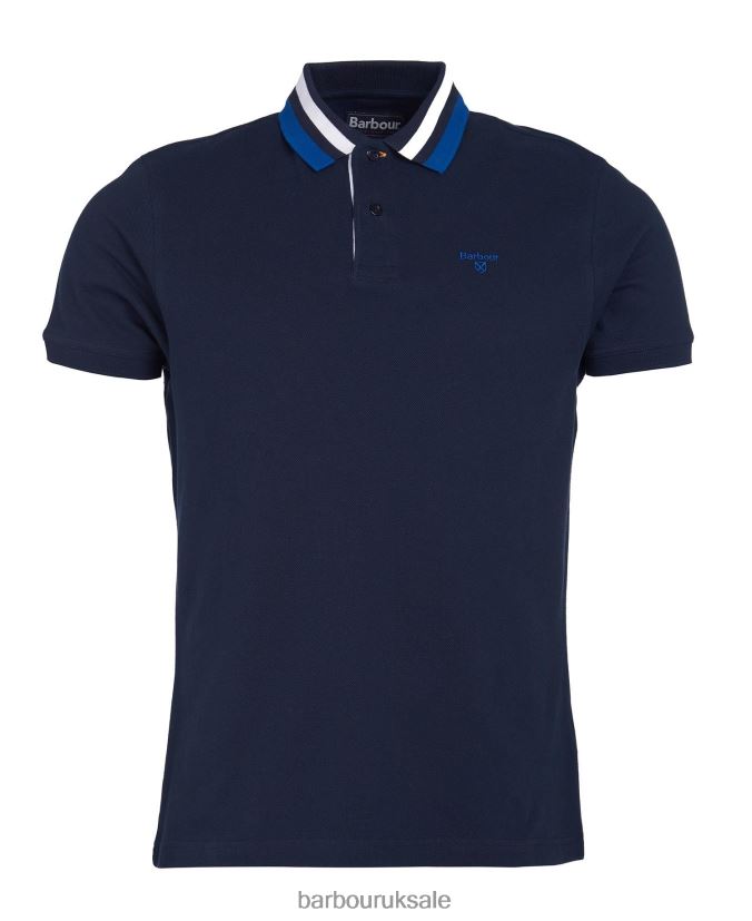 Hawkeswater Tipped Polo Shirt Barbour Men R08LB6673 Clothing Powder Blue