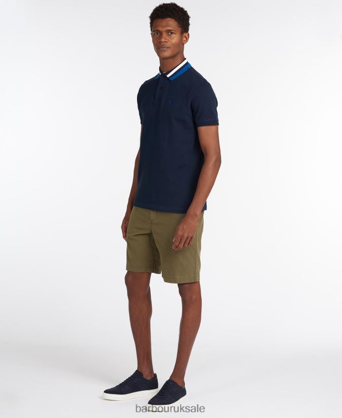 Hawkeswater Tipped Polo Shirt Barbour Men R08LB6673 Clothing Powder Blue