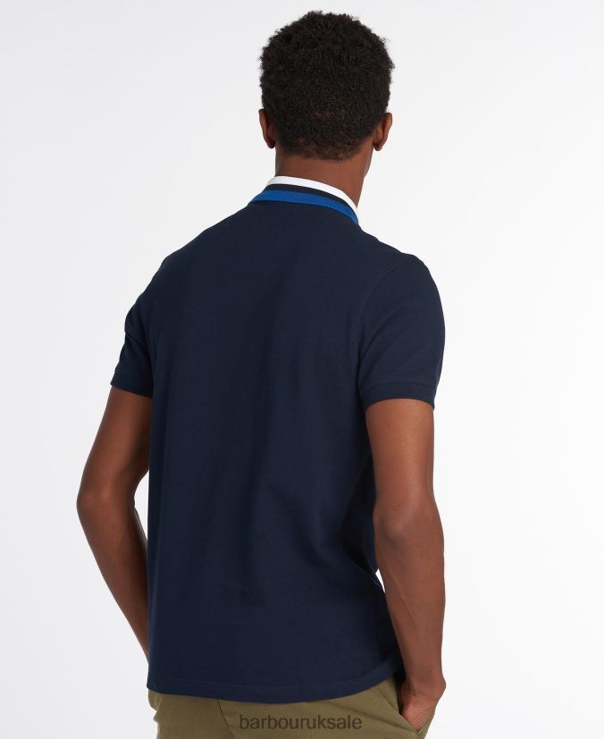 Hawkeswater Tipped Polo Shirt Barbour Men R08LB6673 Clothing Powder Blue