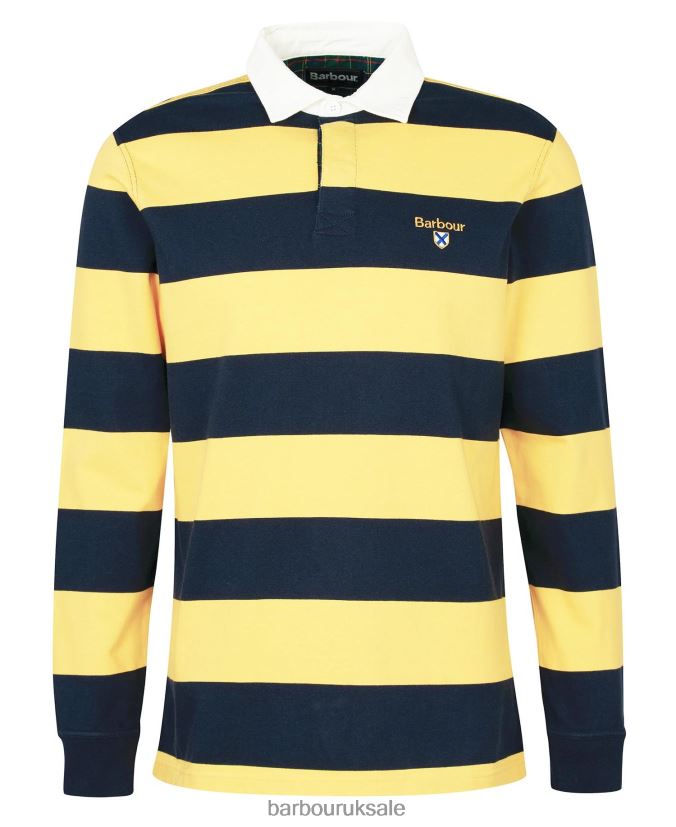 Hollywell Striped Rugby Shirt Barbour Men R08LB6706 Clothing Whisper White