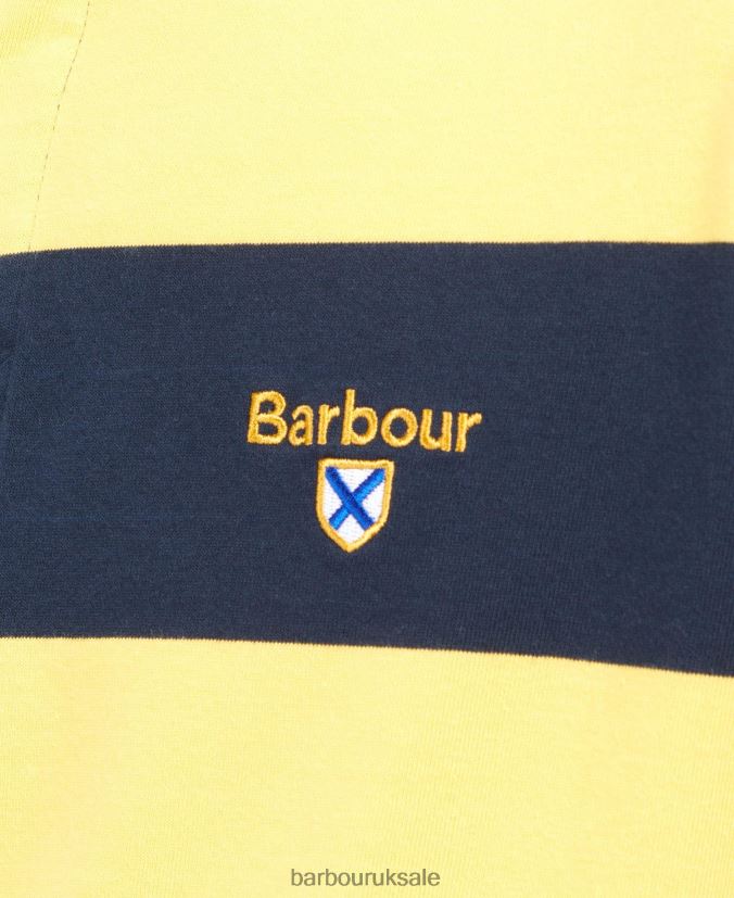 Hollywell Striped Rugby Shirt Barbour Men R08LB6706 Clothing Whisper White