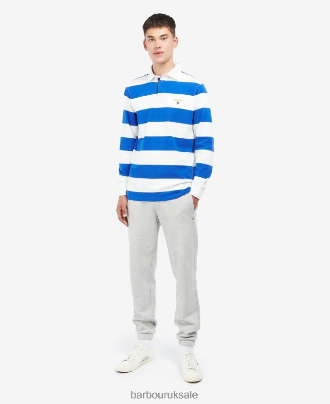 Hollywell Striped Rugby Shirt Barbour Men R08LB6725 Clothing Whisper White