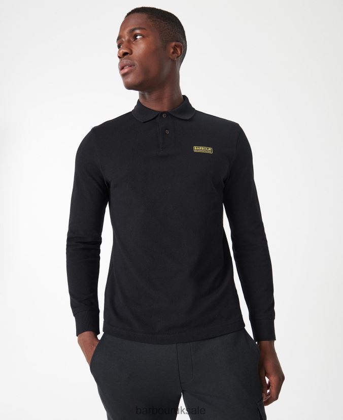 International Long Sleeved Polo Shirt Barbour Men R08LB6662 Clothing International Navy