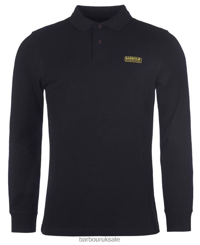 International Long Sleeved Polo Shirt Barbour Men R08LB6662 Clothing International Navy