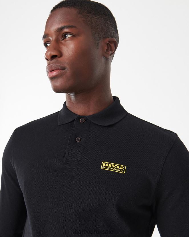 International Long Sleeved Polo Shirt Barbour Men R08LB6662 Clothing International Navy