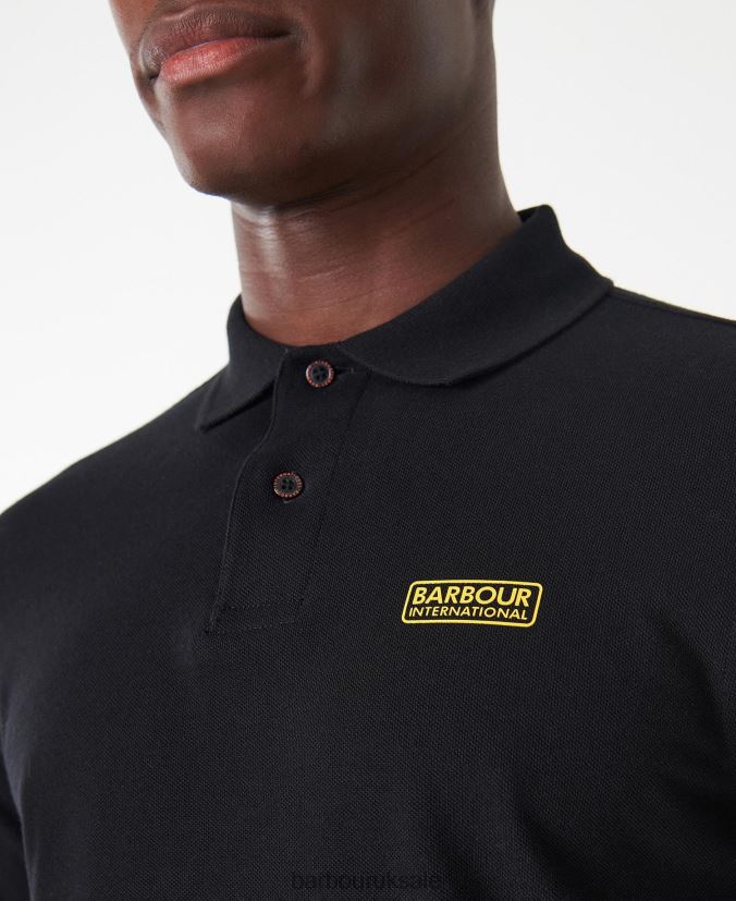International Long Sleeved Polo Shirt Barbour Men R08LB6662 Clothing International Navy