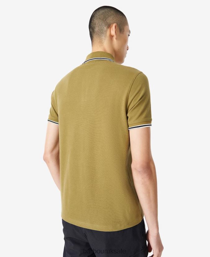 Rider Tipped Polo Shirt Barbour Men R08LB6671 Clothing Archive Olive