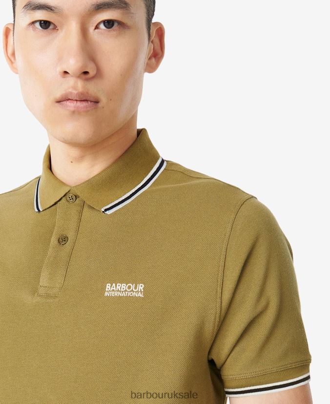 Rider Tipped Polo Shirt Barbour Men R08LB6671 Clothing Archive Olive