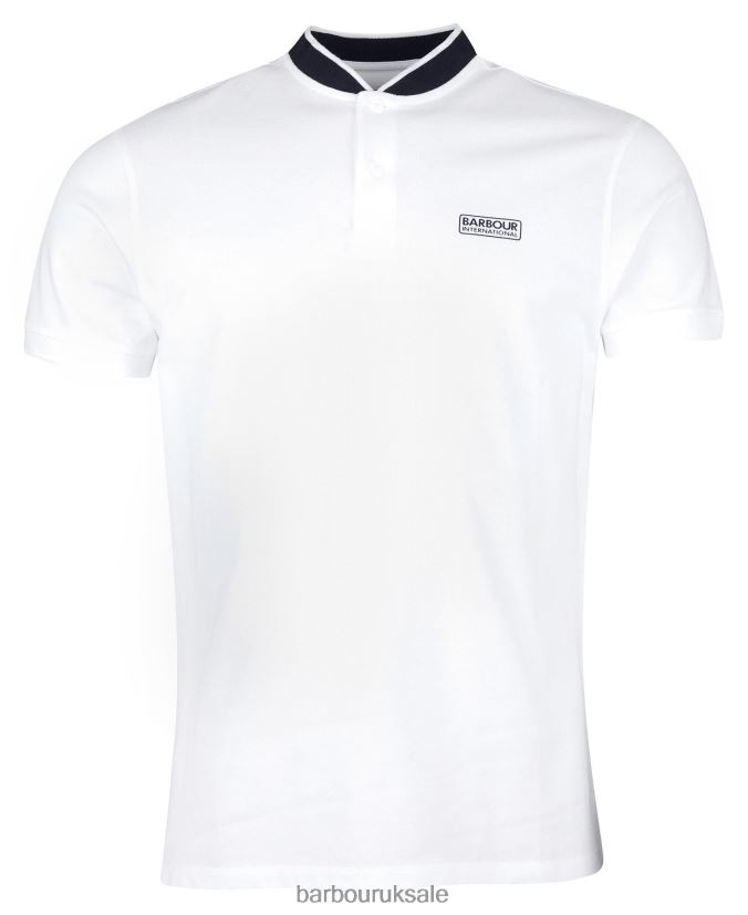 Short Sleeve Tipped Sports Colla Polo Shirt Barbour Men R08LB6683 Clothing White/Night Sky