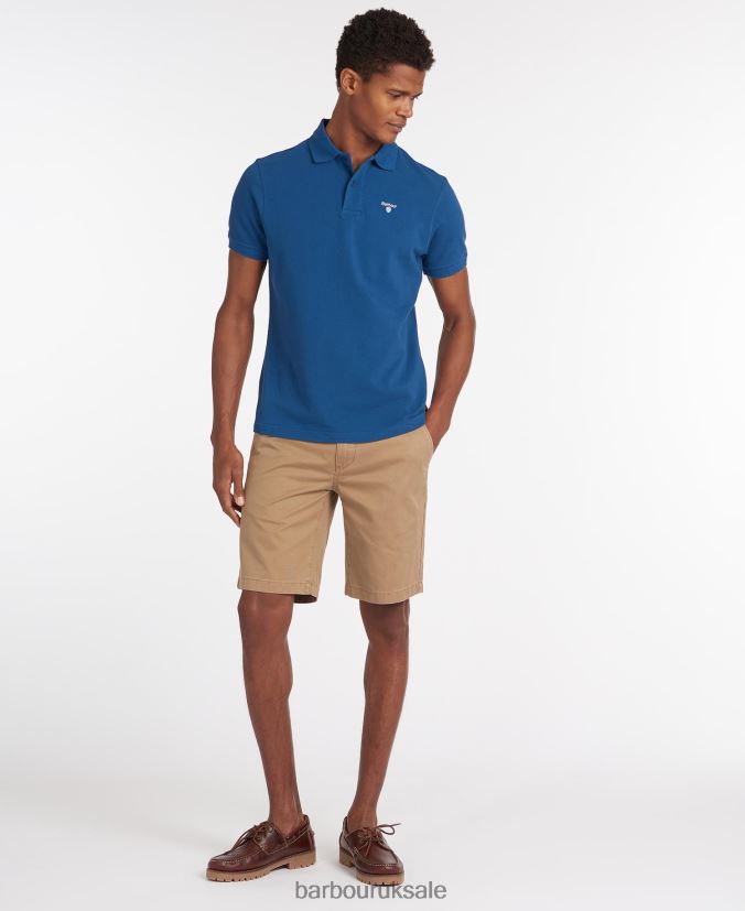 Sports Polo Shirt Barbour Men R08LB6580 Clothing Atlantic Blue