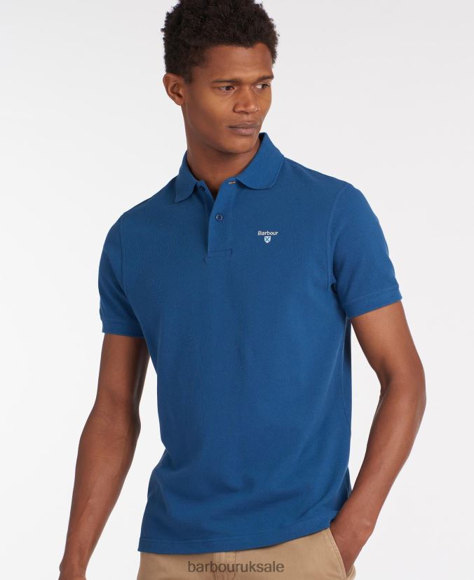 Sports Polo Shirt Barbour Men R08LB6580 Clothing Atlantic Blue