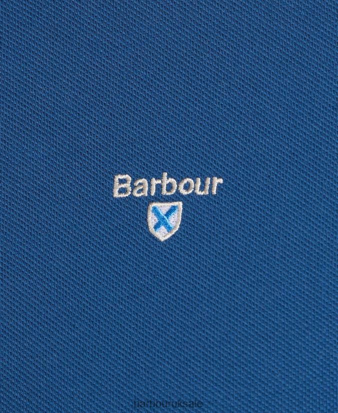 Sports Polo Shirt Barbour Men R08LB6580 Clothing Atlantic Blue