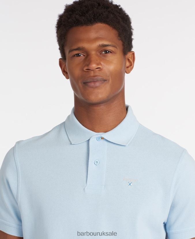 Sports Polo Shirt Barbour Men R08LB6605 Clothing Atlantic Blue