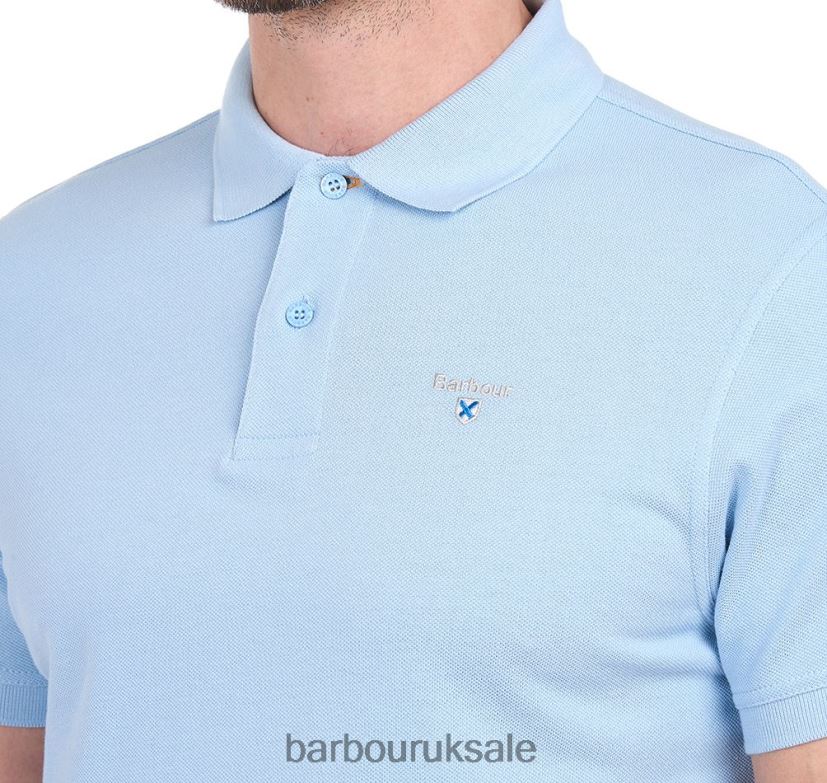 Sports Polo Shirt Barbour Men R08LB6605 Clothing Atlantic Blue