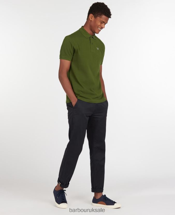 Sports Polo Shirt Barbour Men R08LB6618 Clothing Racing Green