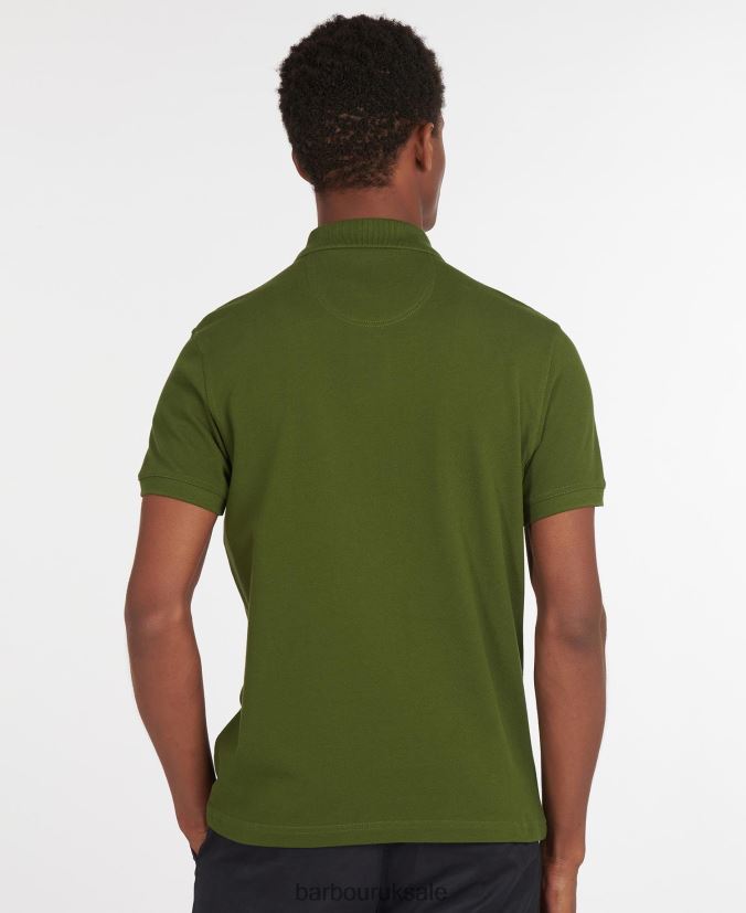 Sports Polo Shirt Barbour Men R08LB6618 Clothing Racing Green