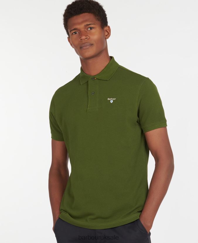 Sports Polo Shirt Barbour Men R08LB6618 Clothing Racing Green