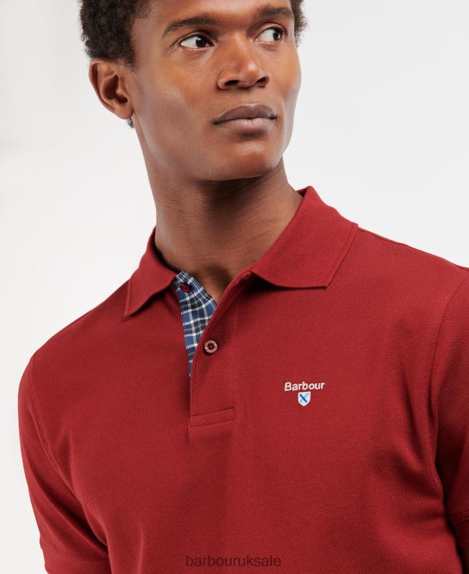 Tartan Pique Polo Shirt Barbour Men R08LB6560 Clothing Force Blue