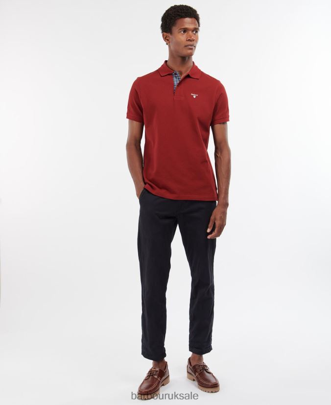 Tartan Pique Polo Shirt Barbour Men R08LB6560 Clothing Force Blue
