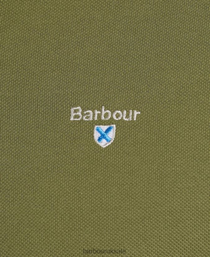 Tartan Pique Polo Shirt Barbour Men R08LB6577 Clothing Black/Stone