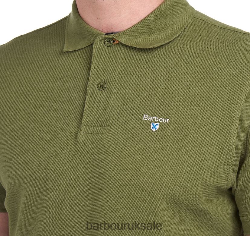 Tartan Pique Polo Shirt Barbour Men R08LB6577 Clothing Black/Stone