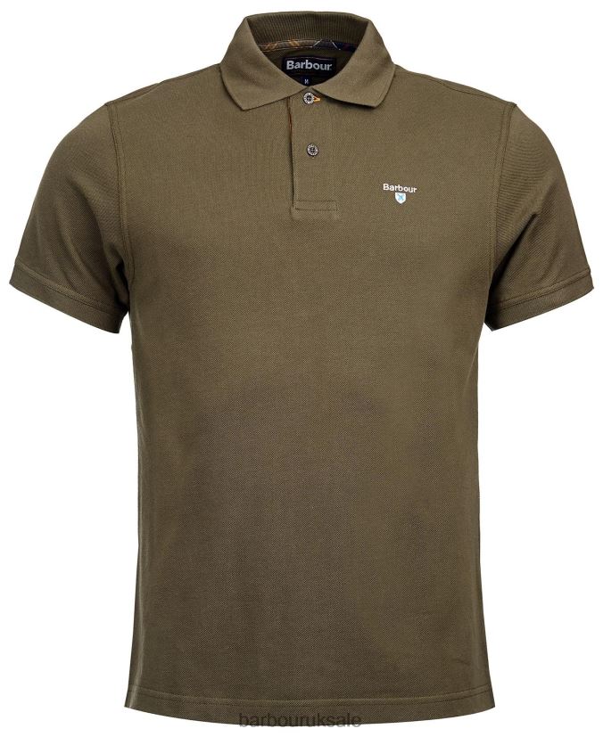Tartan Pique Polo Shirt Barbour Men R08LB6581 Clothing Black/Modern
